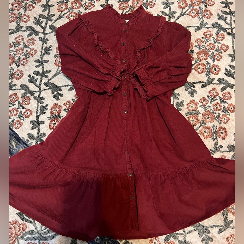 Red Cottagecore Babydoll Dress